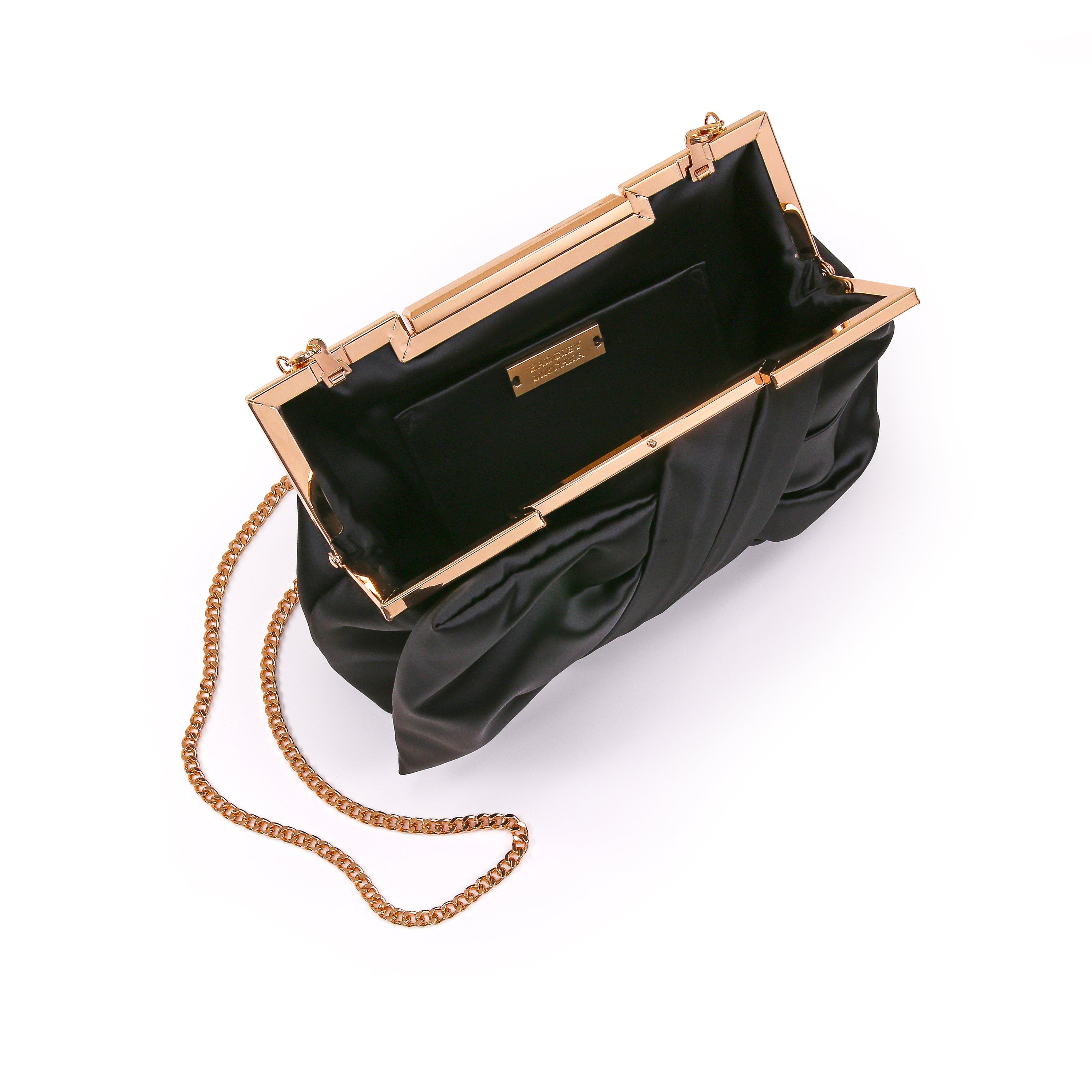 badgley-mischka-vivien-satin-tie-pouch-clutch-schwarz image 4