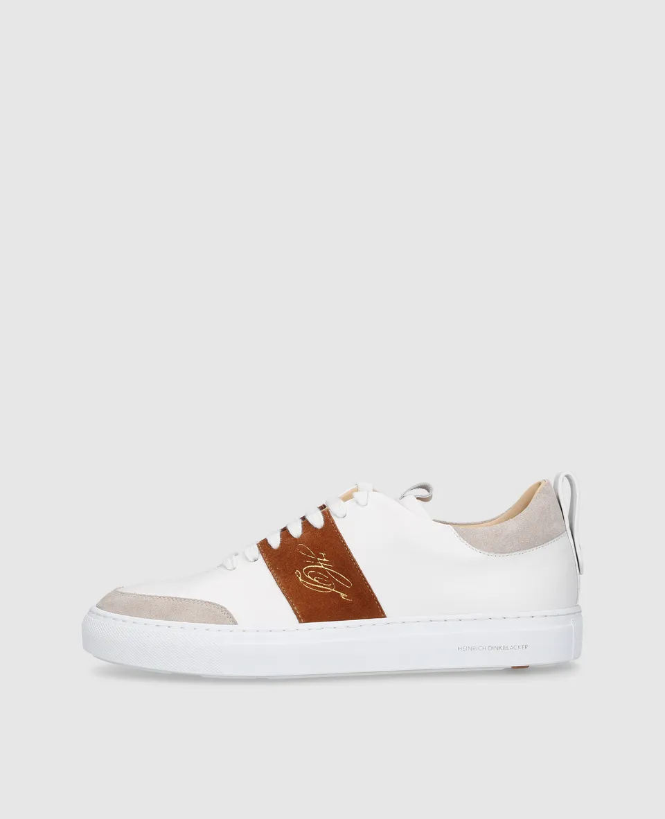 heinrich-dinkelacker-turin-tennis-np-sneaker-wei-rotbraun image 1
