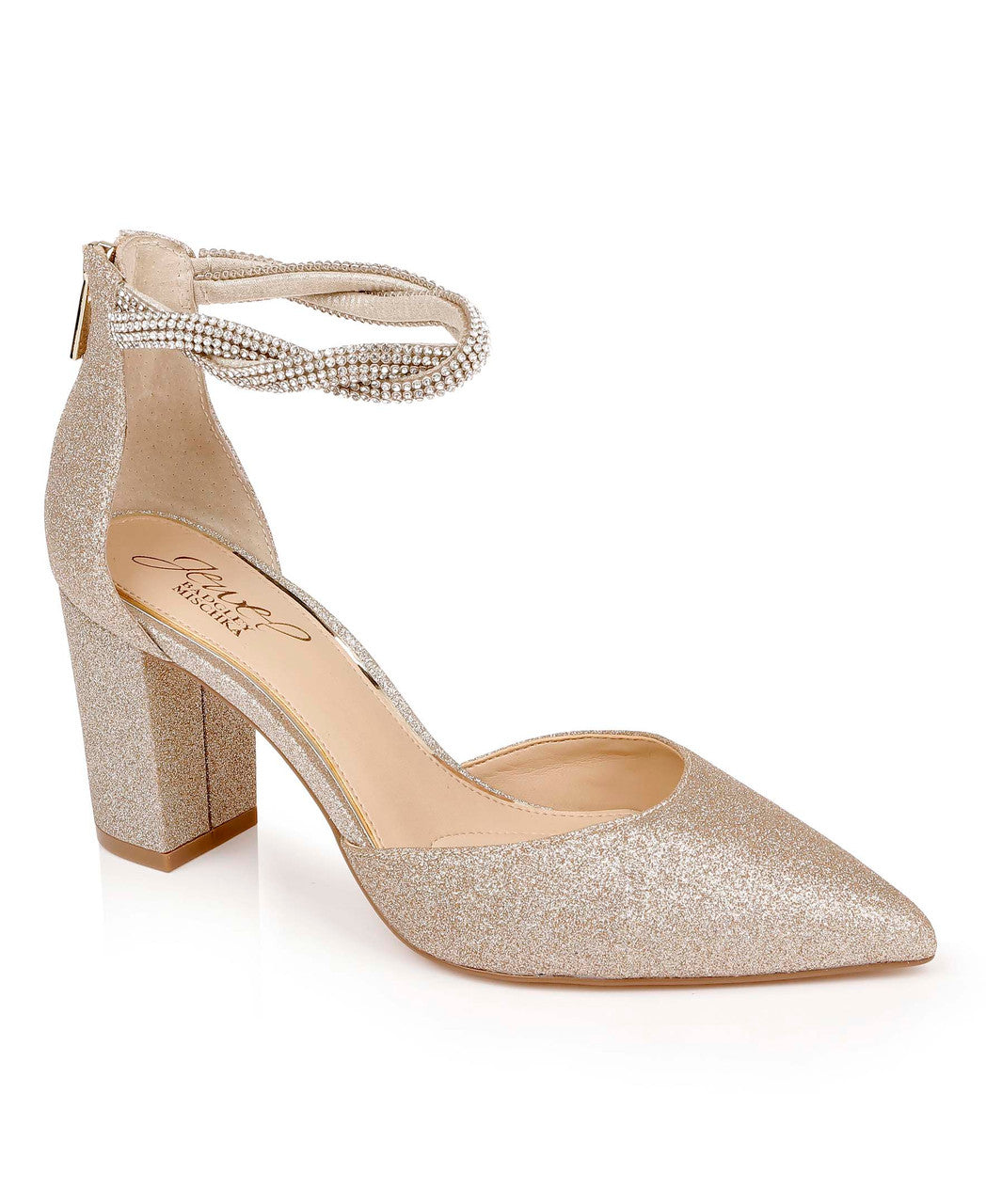badgley-mischka-tinsley-pumps-gold-glitter-blockabsatz image 3