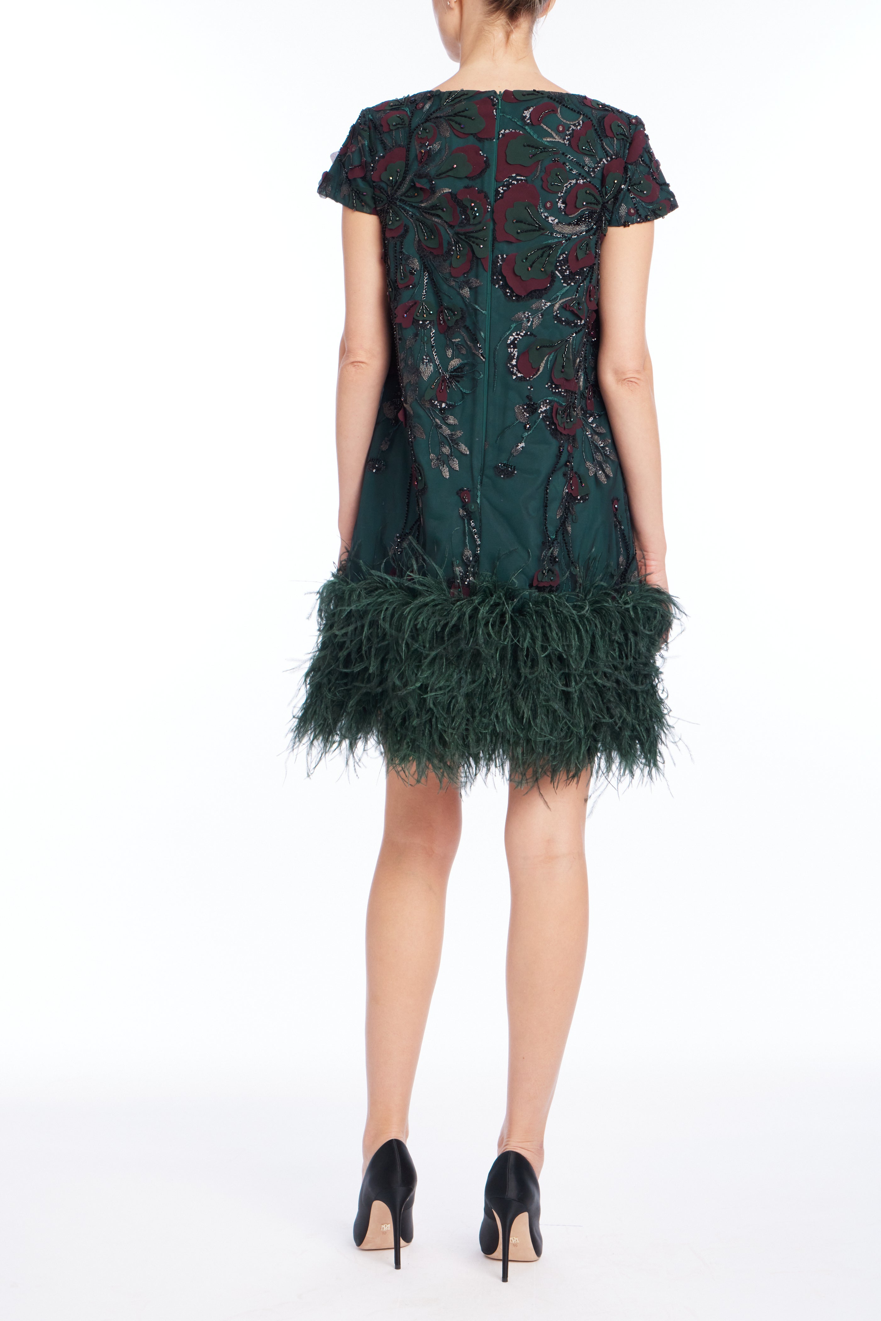 badgley-mischka-sc4682-kleid-pine-perlen-federn-cocktail image 3