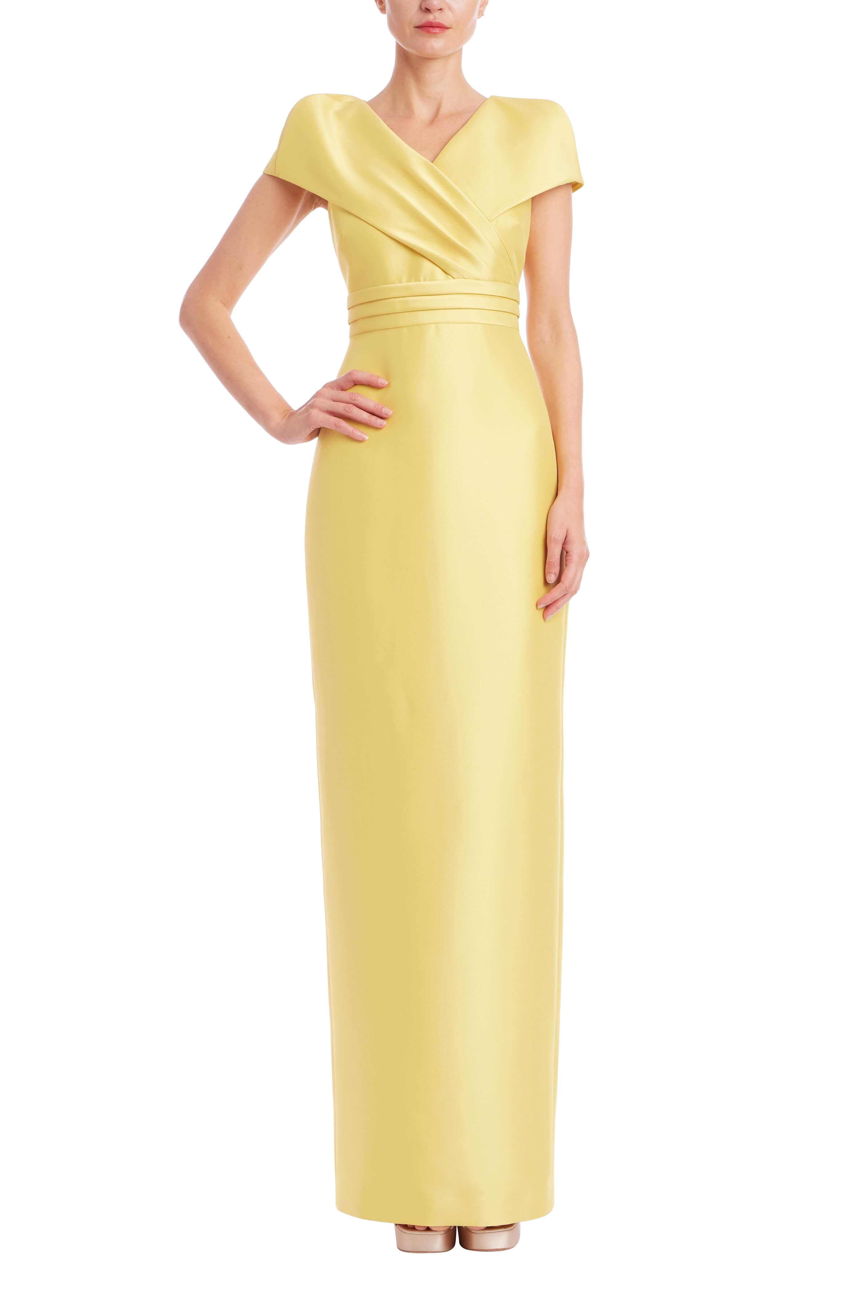badgley-mischka-faux-wrap-abendkleid-marigold-mikado image 7