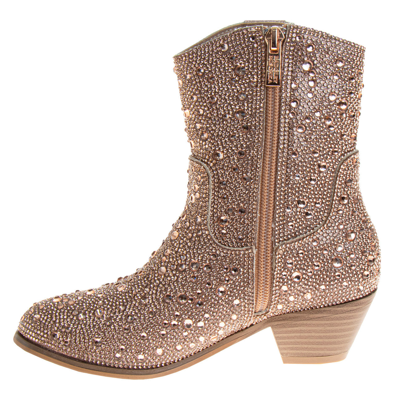 badgley-mischka-cowboystiefel-m-dchen-rosegold-glitzer image 3