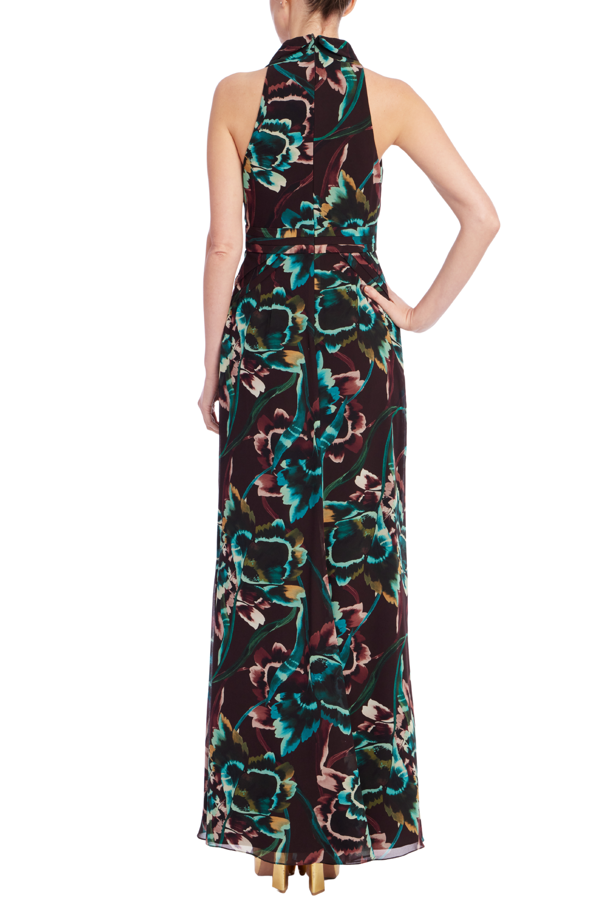 badgley-mischka-floral-neckholder-abendkleid-weinrot image 3
