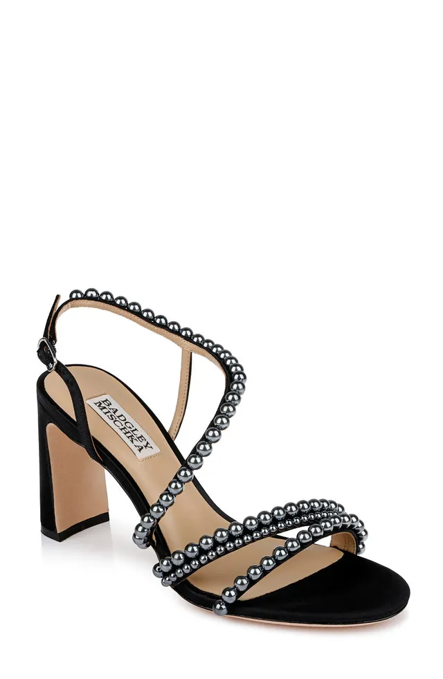 badgley-mischka-amora-blockabsatz-sandale-perlen-schwarz image 1