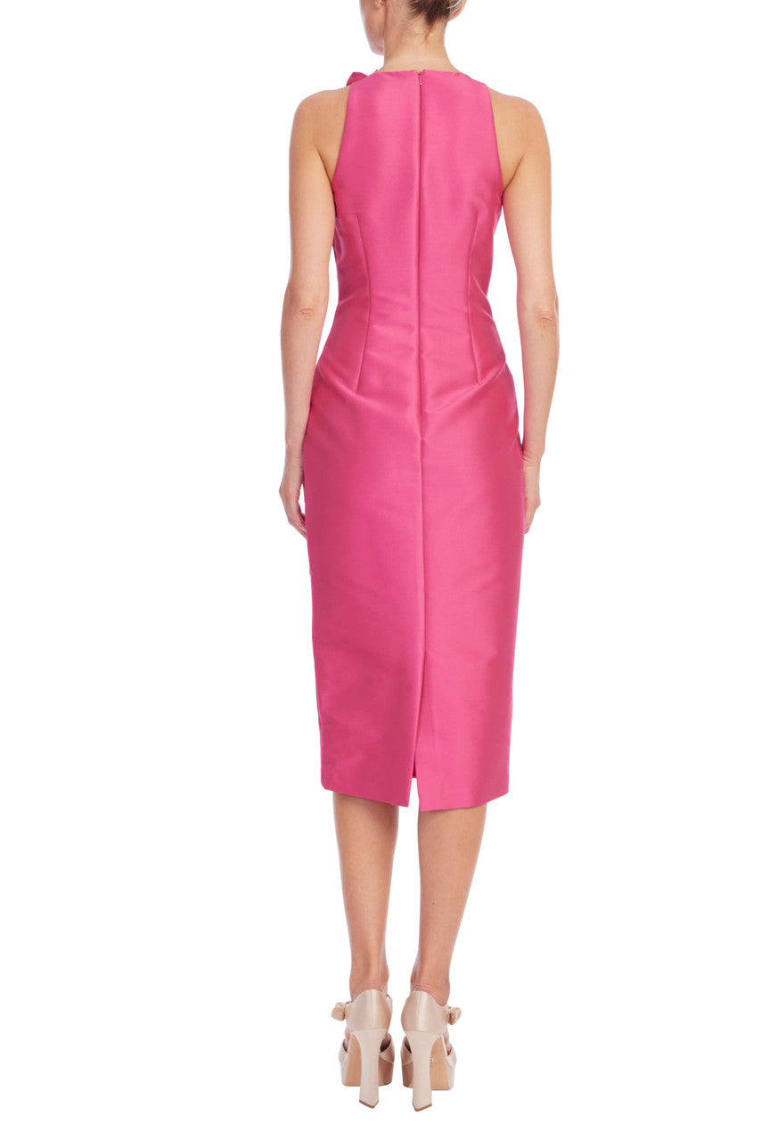 badgley-mischka-floral-appliqu-mikado-sheath-cocktailkleid-magenta image 3