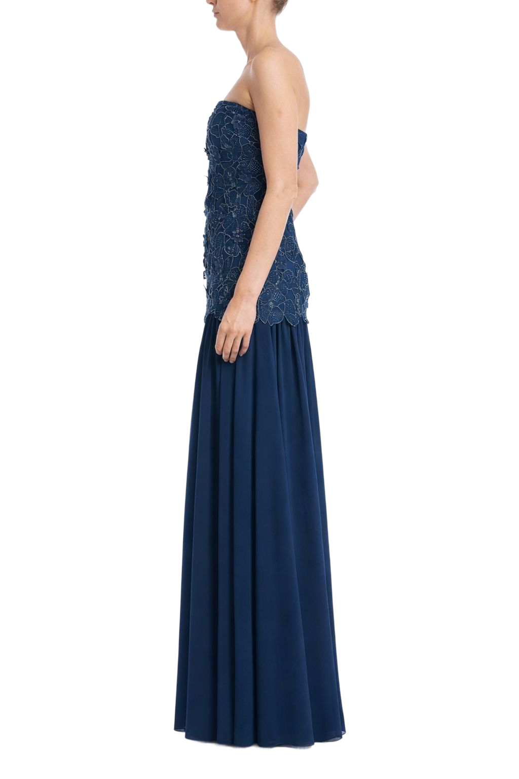 badgley-mischka-lace-corset-bodice-gown-navy-spitze image 2