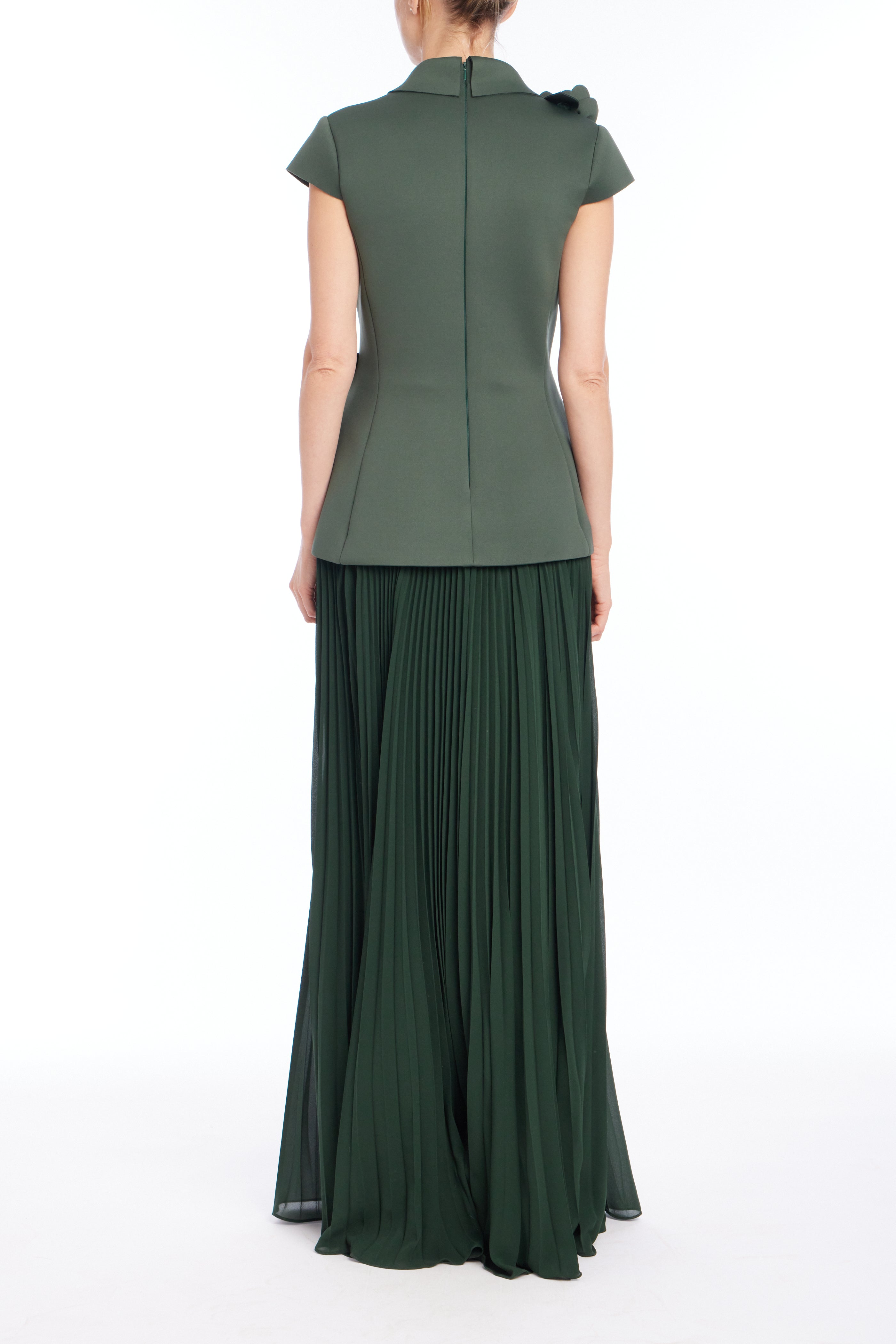 badgley-mischka-faux-two-piece-abendkleid-forest-green image 2