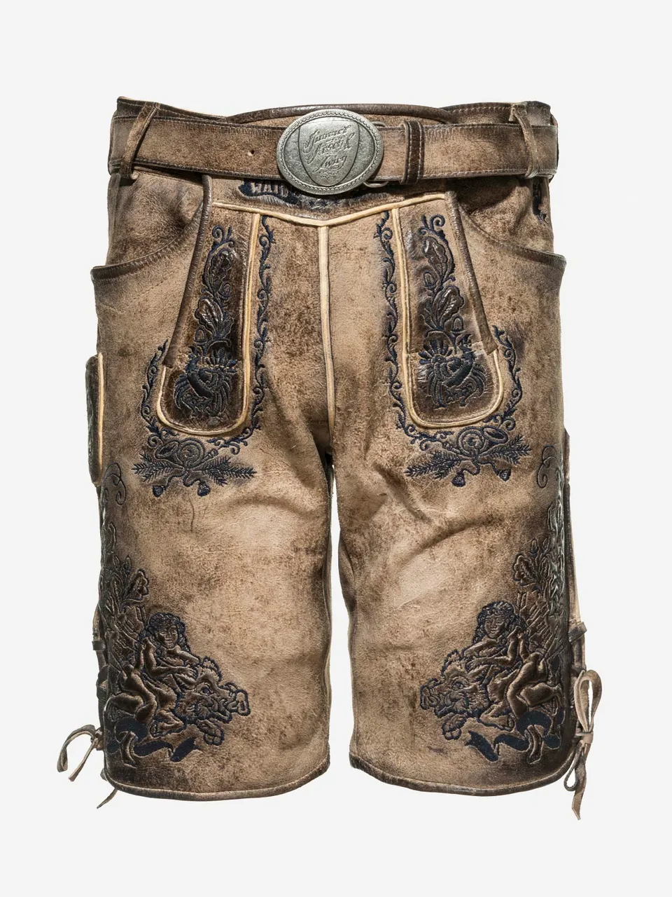 himmel-arsch-zwirn-hatzfieber-eiche-lederhose-wildbock-mit-g-rtel image 1
