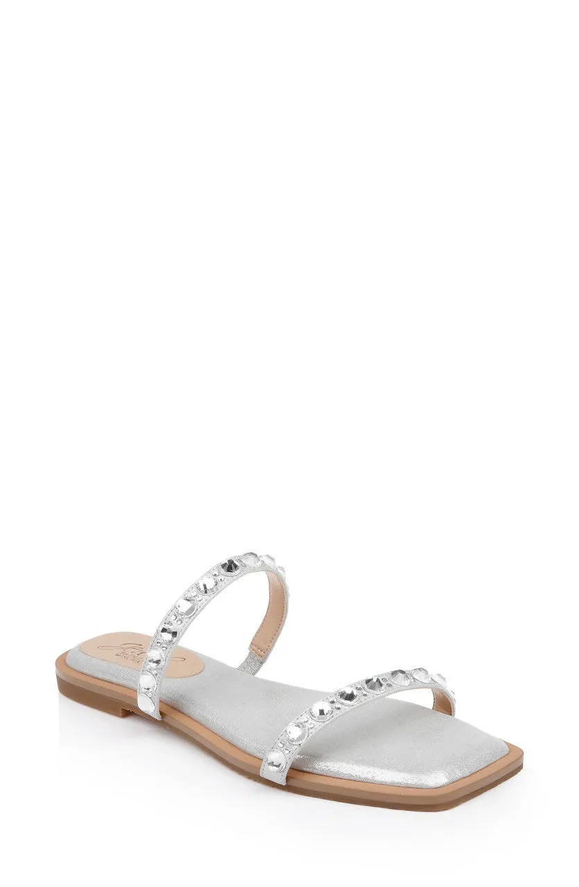 badgley-mischka-honesty-flache-sandalen-schwarz-strass image 1