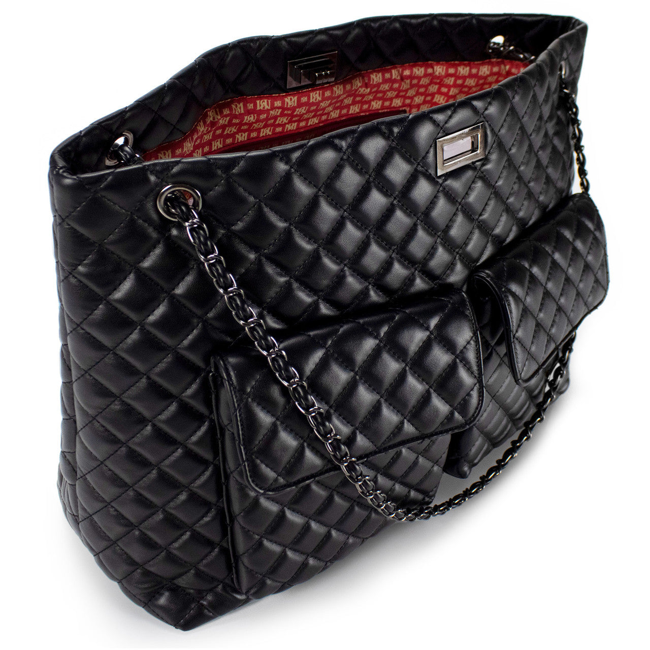 badgley-mischka-diana-weekender-tote-schwarz-vegan-gesteppt image 4