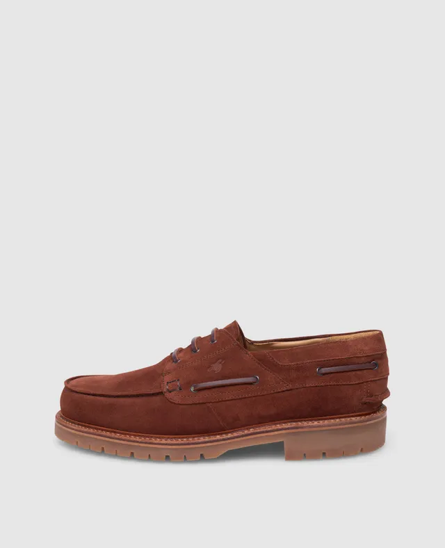 heinrich-dinkelacker-miami-plain-v-bootsschuh-rotbraun-kalbsvelours image 1
