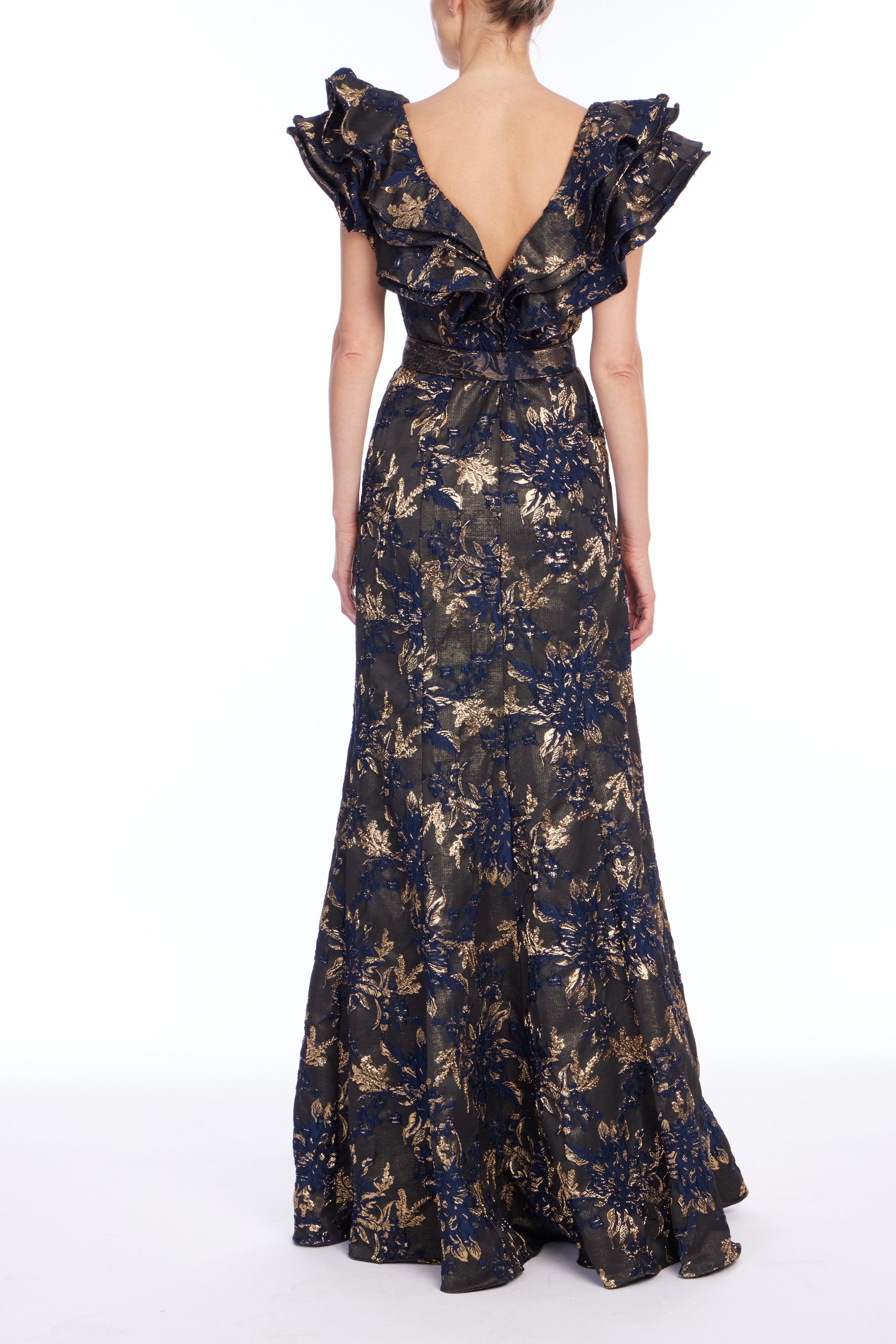 badgley-mischka-mermaid-kleid-navy-jacquard-r-schen image 3