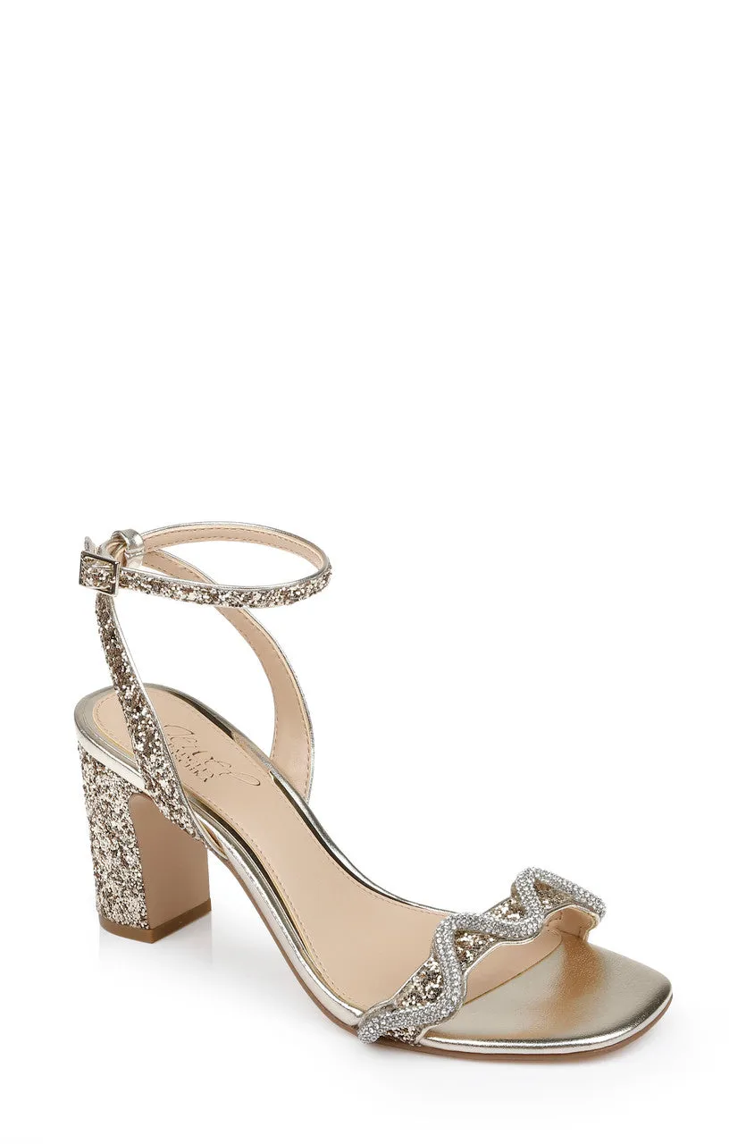 badgley-mischka-gem-glitzer-sandalette-gold-blockabsatz image 1