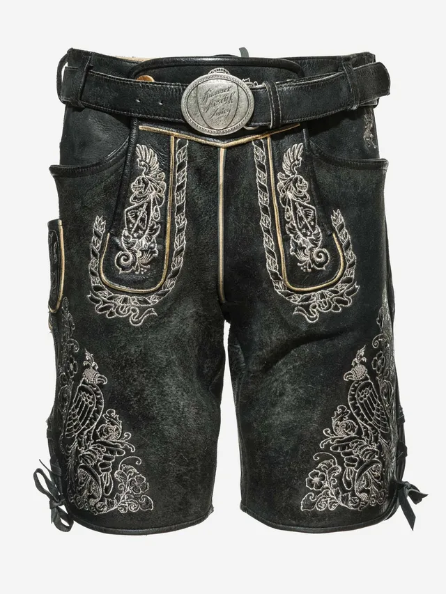 himmel-arsch-zwirn-falkner-lederhose-wildbock-mit-g-rtel image 1