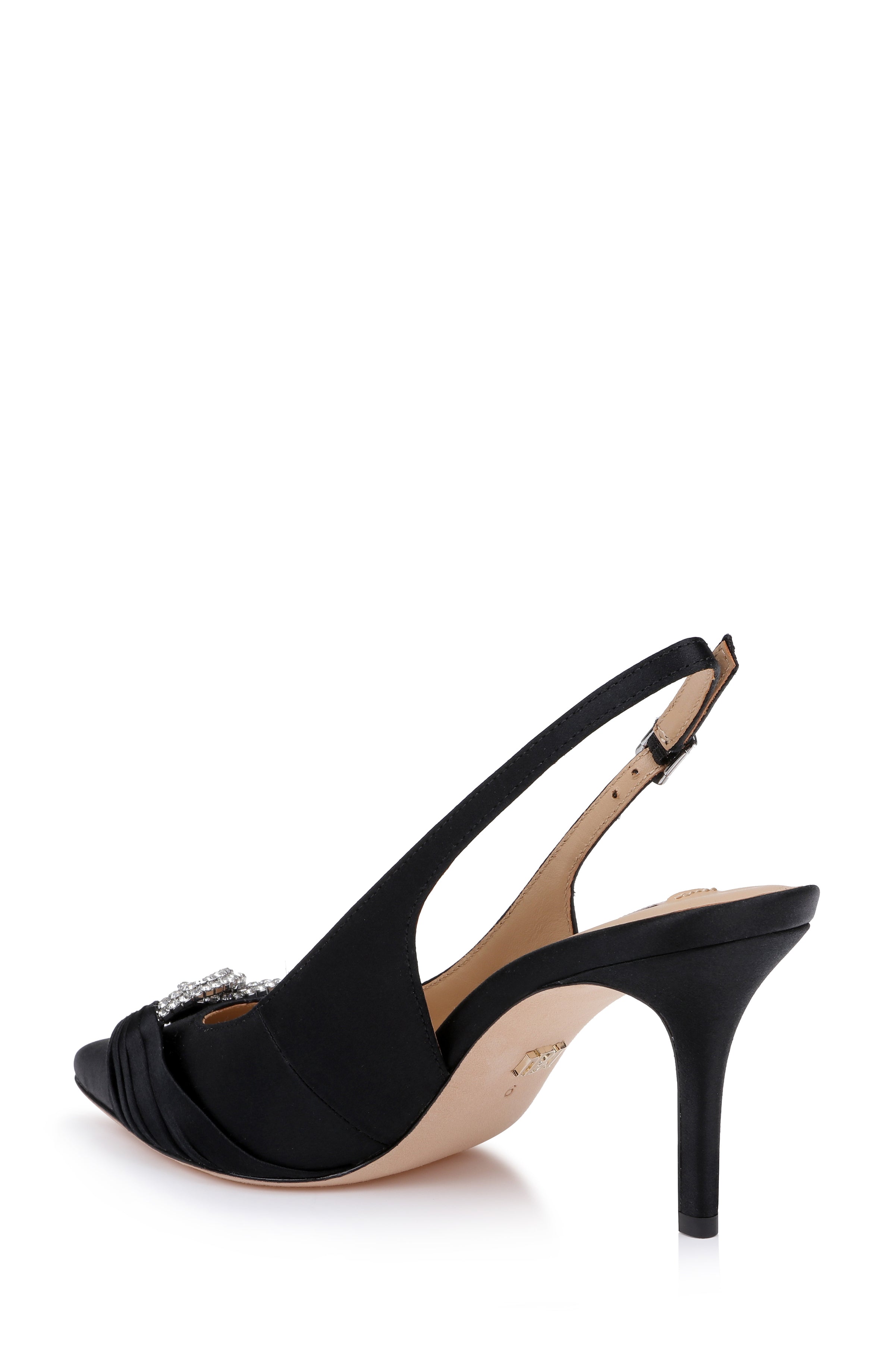 badgley-mischka-ripley-pointed-toe-slingback-pumps-schwarz-satin image 2