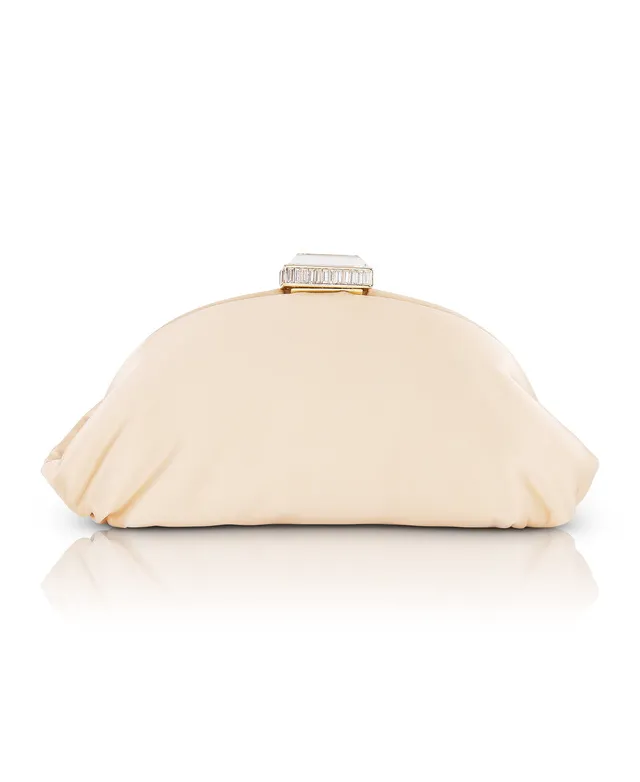 badgley-mischka-leia-satin-pouch-clutch-abendtasche-nude-seide image 1