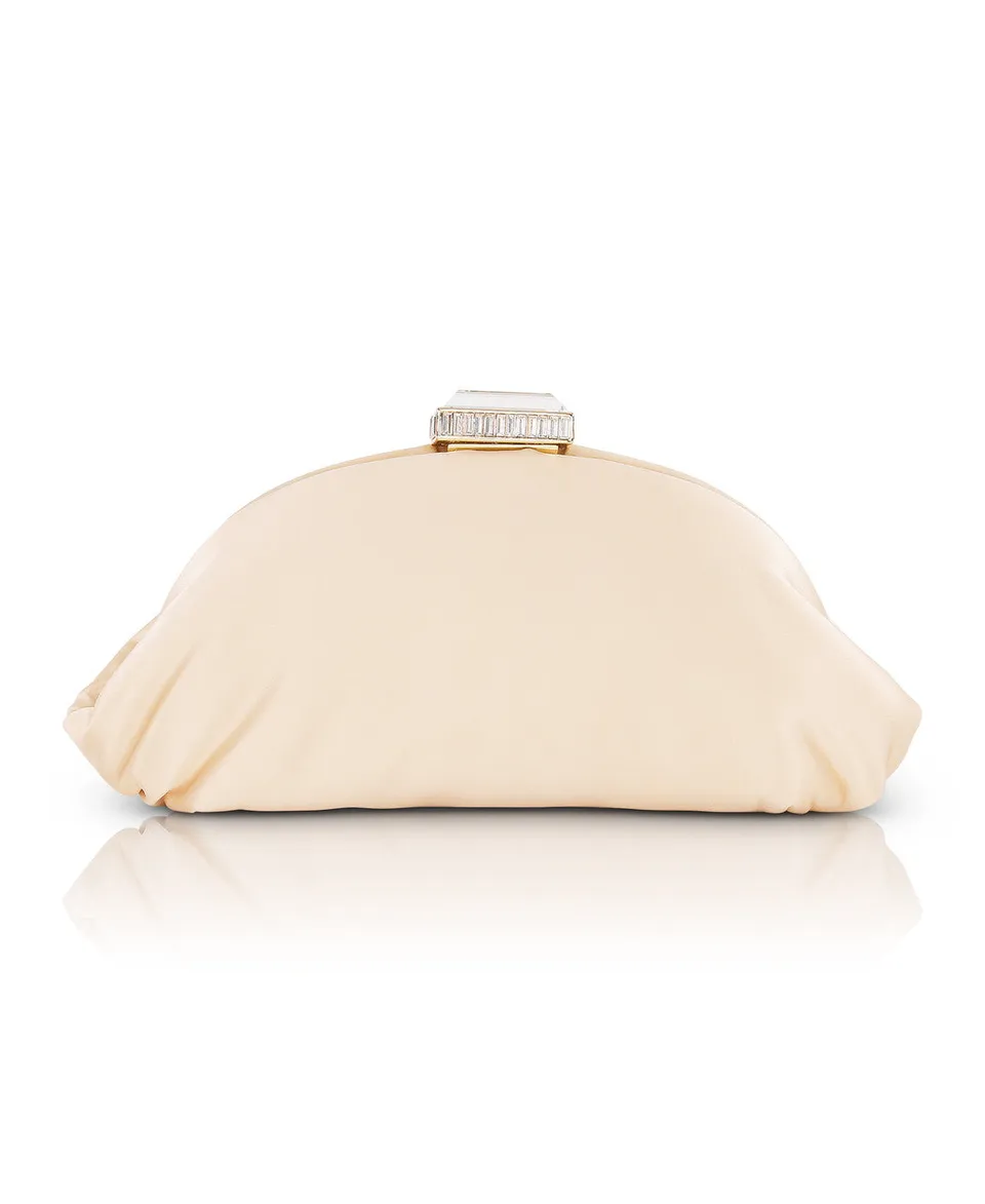 badgley-mischka-leia-satin-pouch-clutch-abendtasche-nude-seide image 1