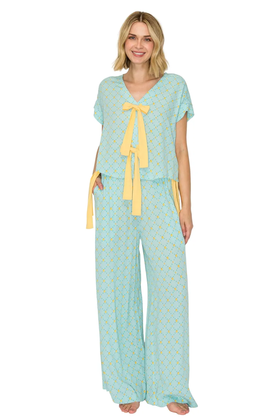 badgley-mischka-luxe-bml174-pyjama-set-blau-viskose image 1