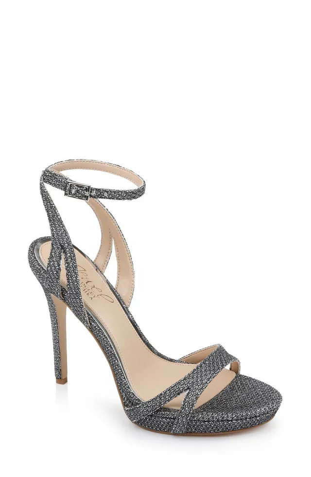 badgley-mischka-arianna-plateau-stiletto-pumps-silber-glitzer image 1
