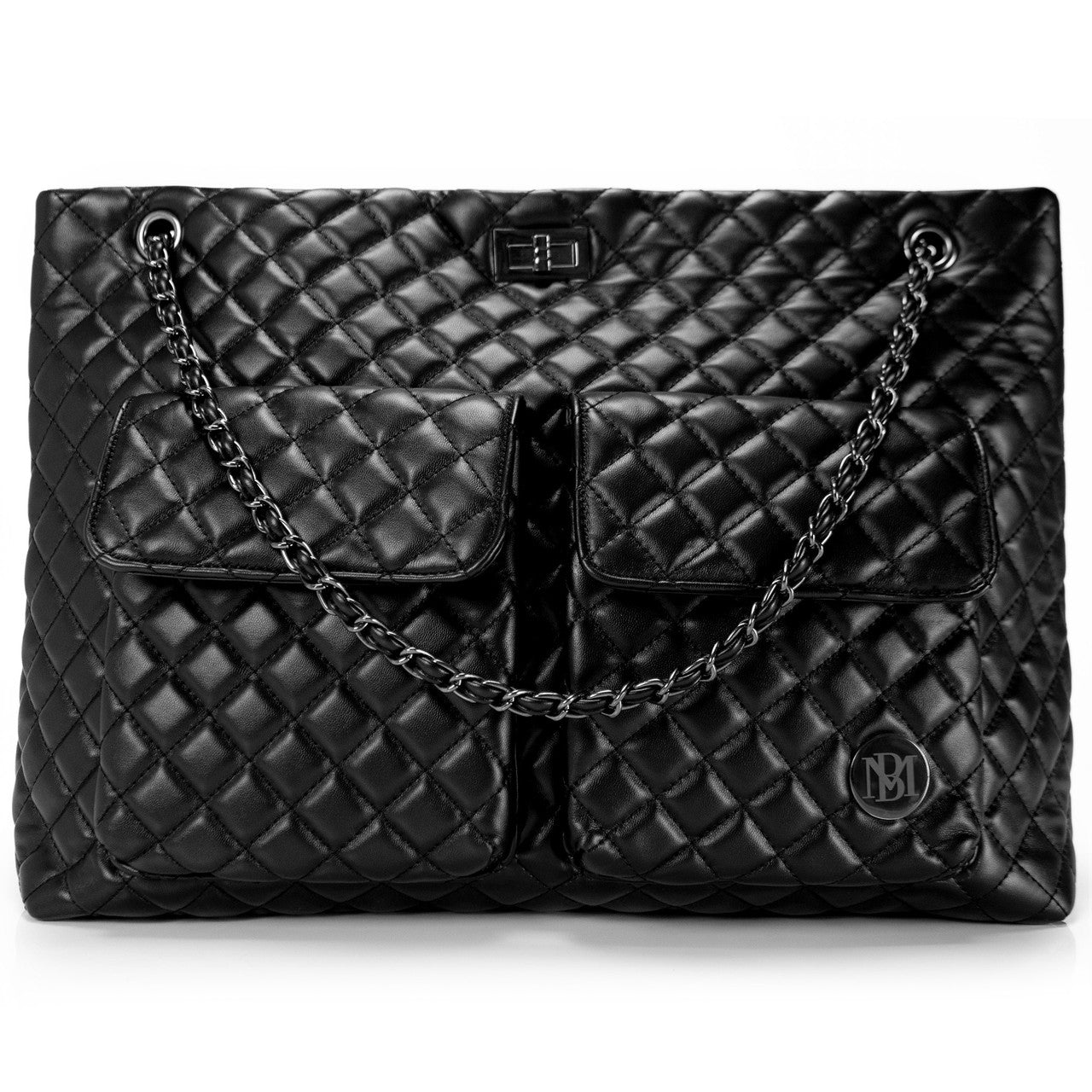 badgley-mischka-diana-weekender-tote-schwarz-vegan-gesteppt image 1