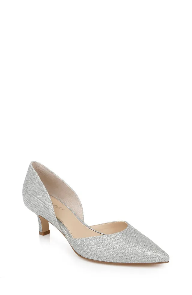 badgley-mischka-dotty-pumps-gold-glitzer-kitten-heel image 1
