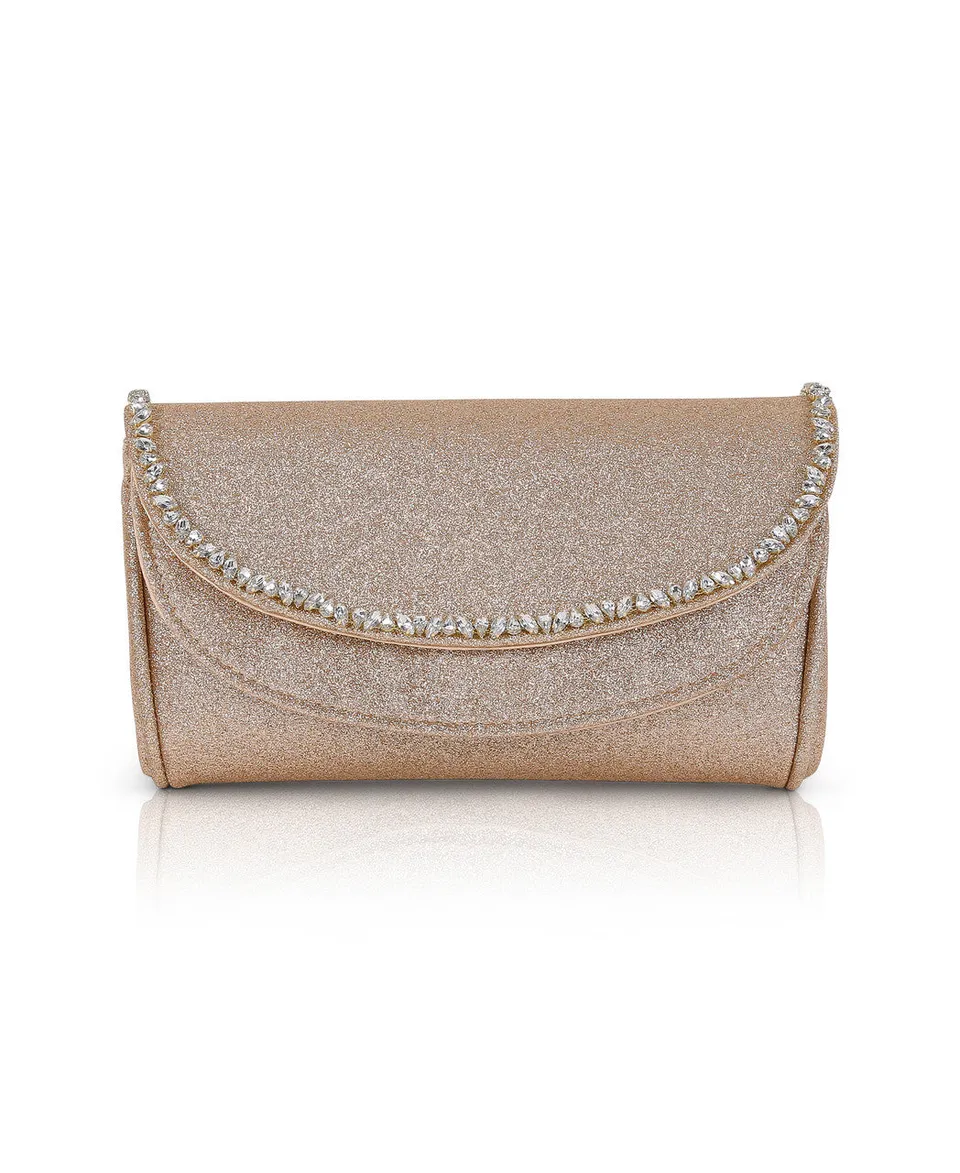 badgley-mischka-talia-satin-clutch-kristall-gold image 1
