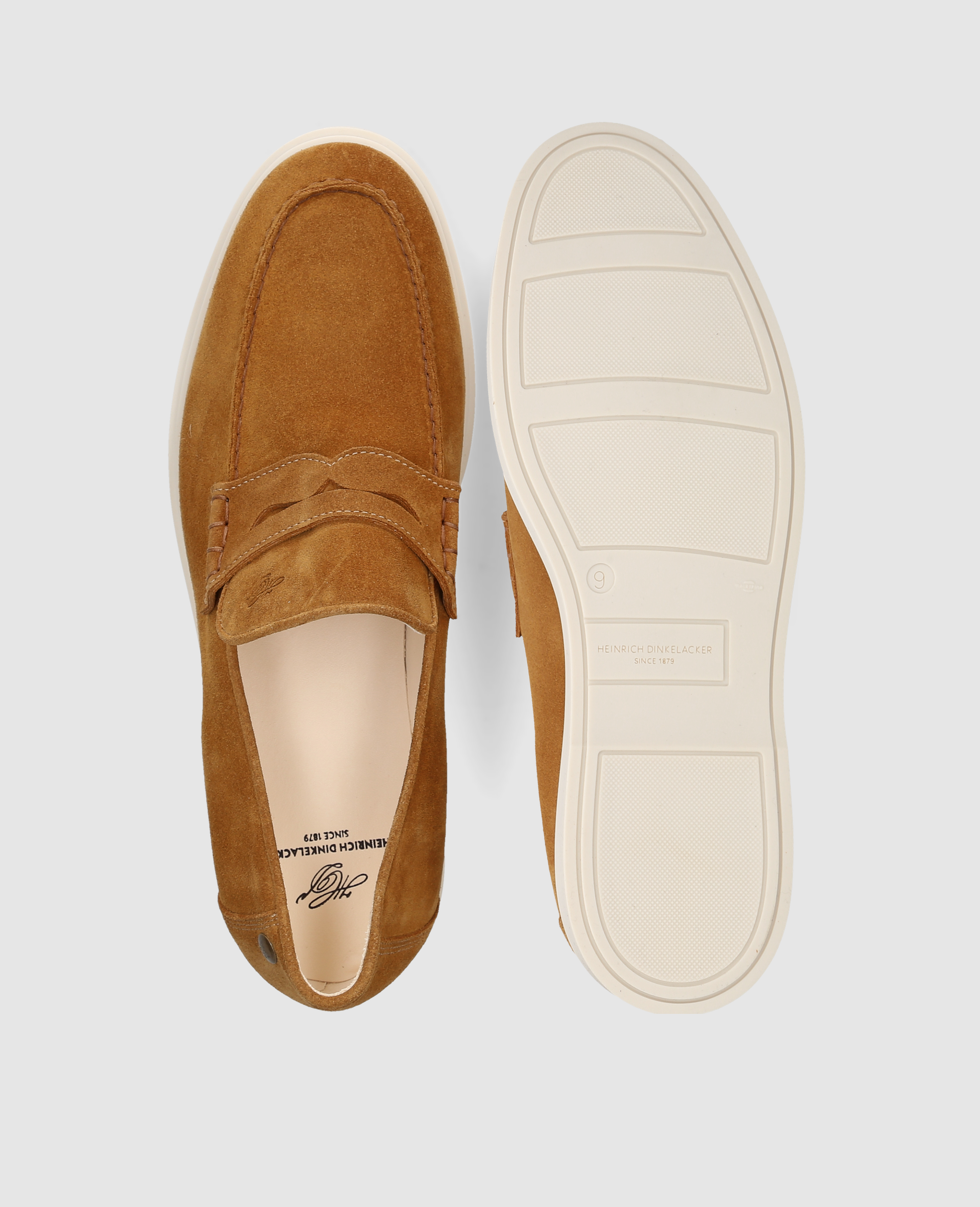 heinrich-dinkelacker-genua-plain-v-loafer-braun-kalbsvelours image 8