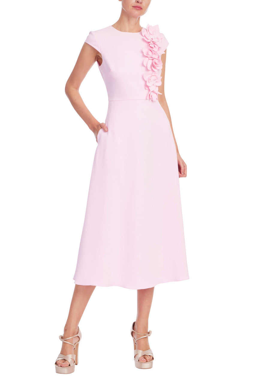 badgley-mischka-midi-cocktailkleid-marigold-blumen-3d image 4