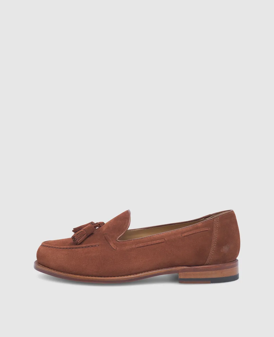 heinrich-dinkelacker-wien-plain-tassel-v-loafer-rotbraun-velours-2 image 1
