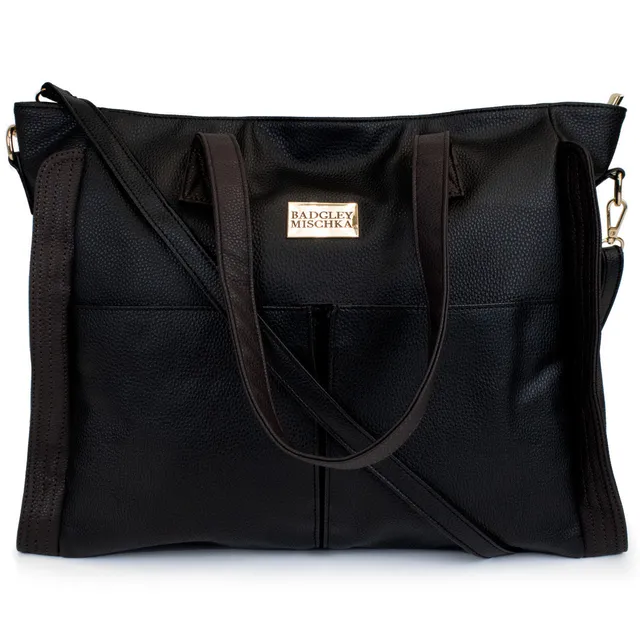 badgley-mischka-rose-weekender-schwarz-vegan-reisetasche image 1