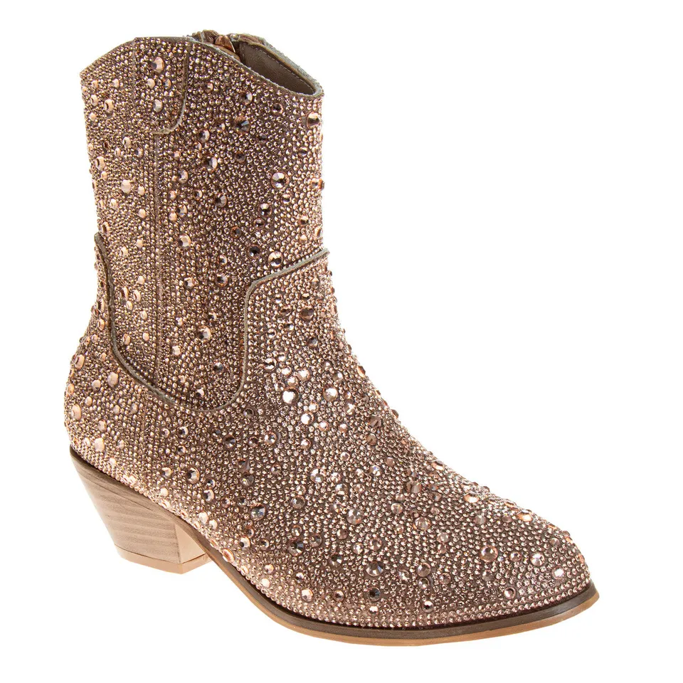 badgley-mischka-cowboystiefel-m-dchen-rosegold-glitzer image 1