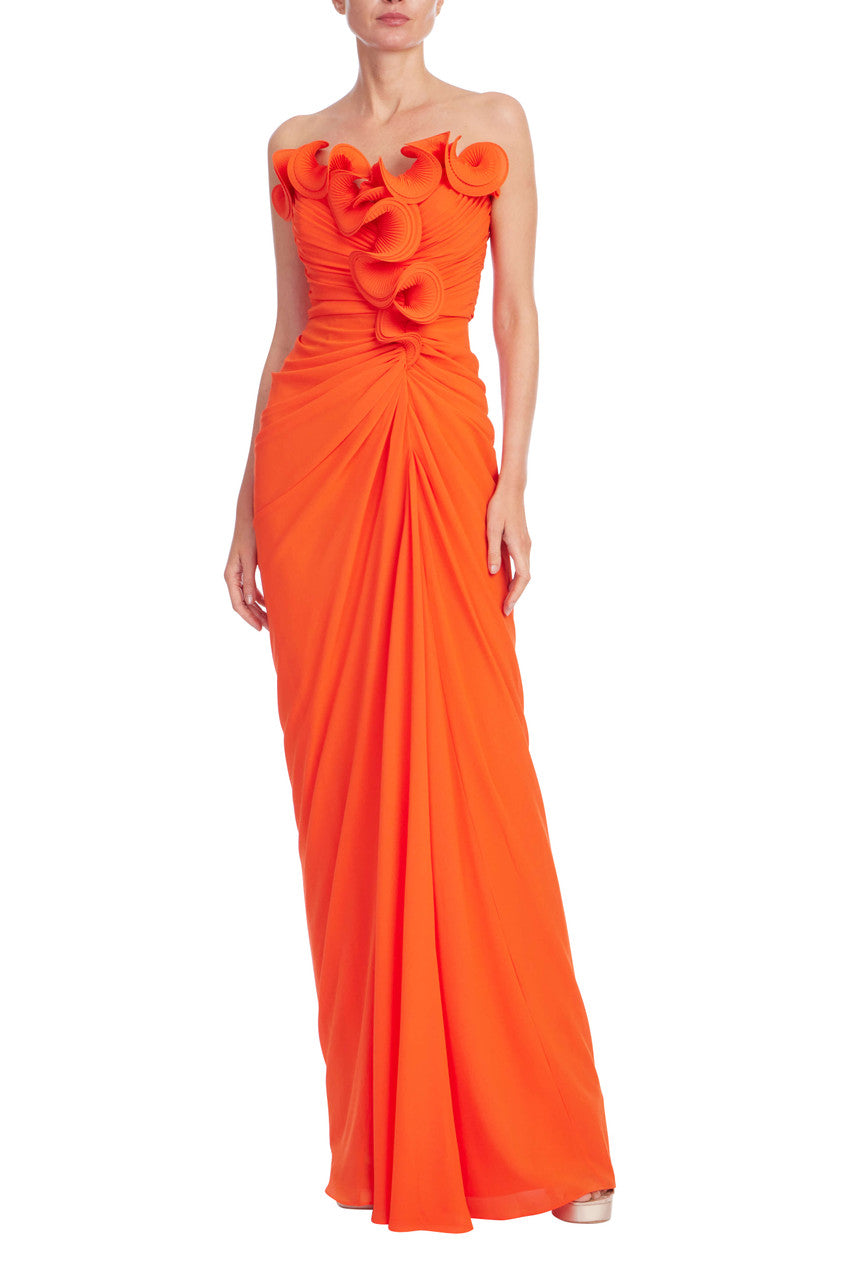 badgley-mischka-strapless-gown-abendkleid-schwarz-georgette image 4