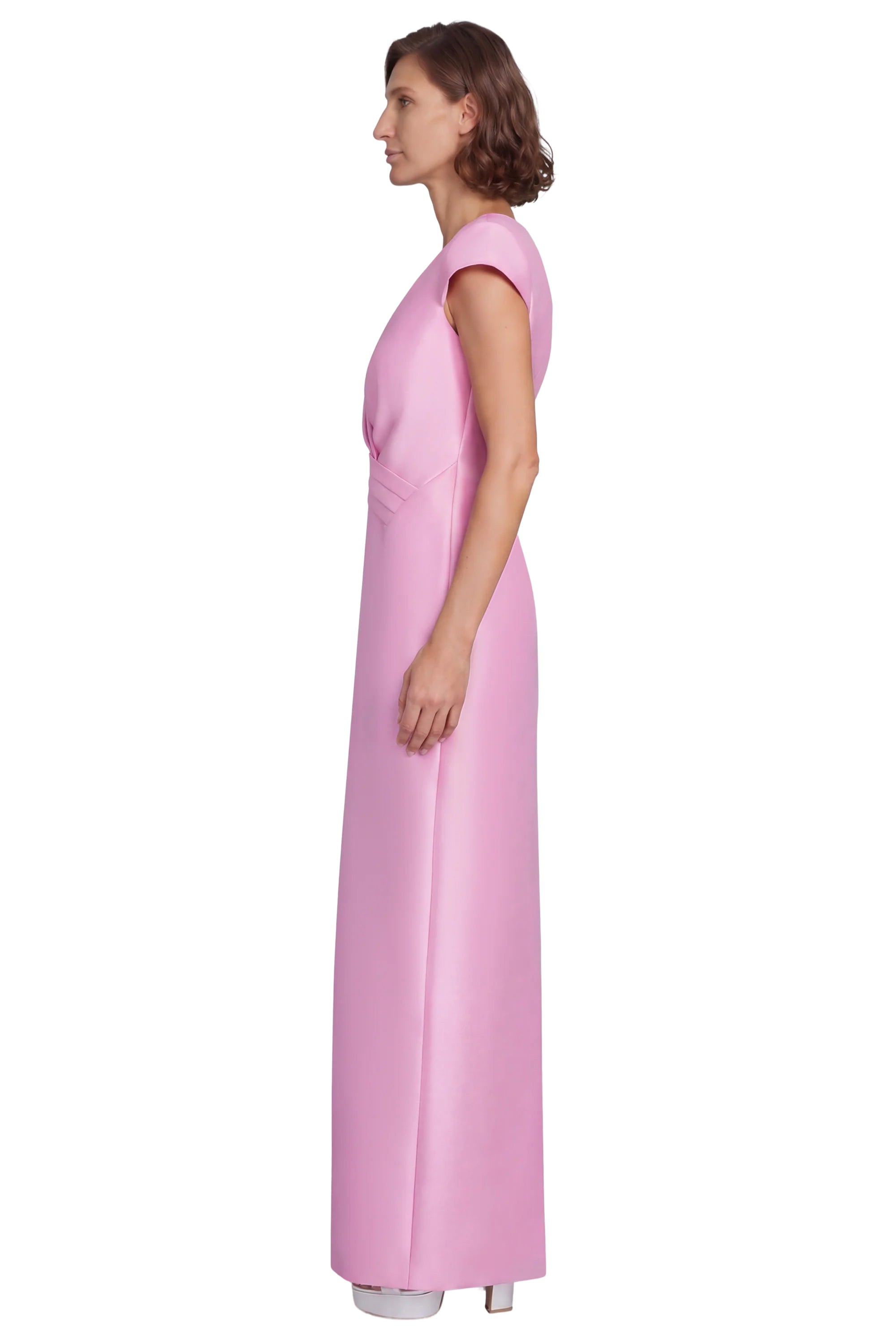 badgley-mischka-abendkleid-s-ulenkleid-rose-mikado-v-ausschnitt image 2