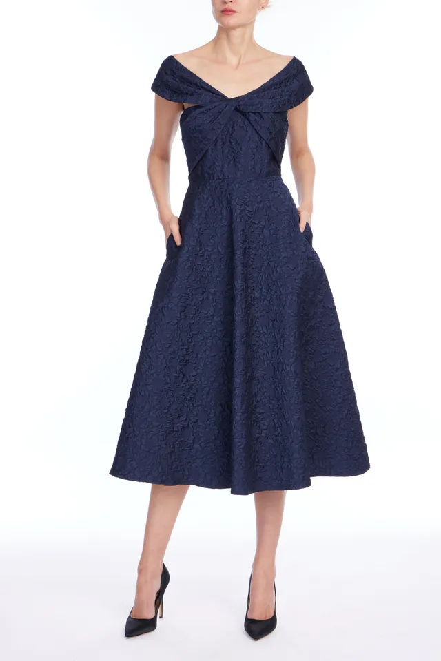 badgley-mischka-sc4650-cocktailkleid-jacquard-navy image 1