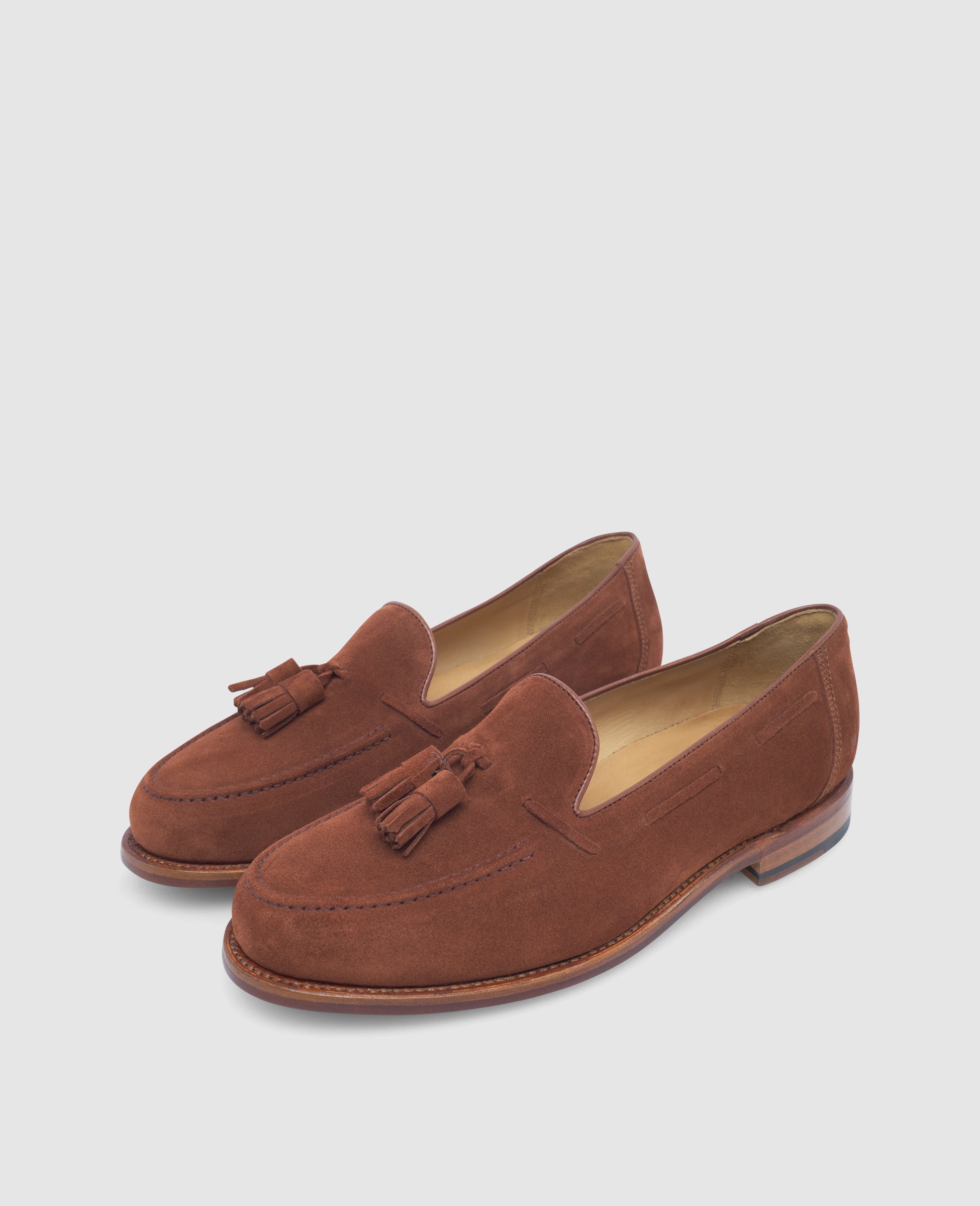 heinrich-dinkelacker-wien-plain-tassel-v-loafer-rotbraun-velours-2 image 2