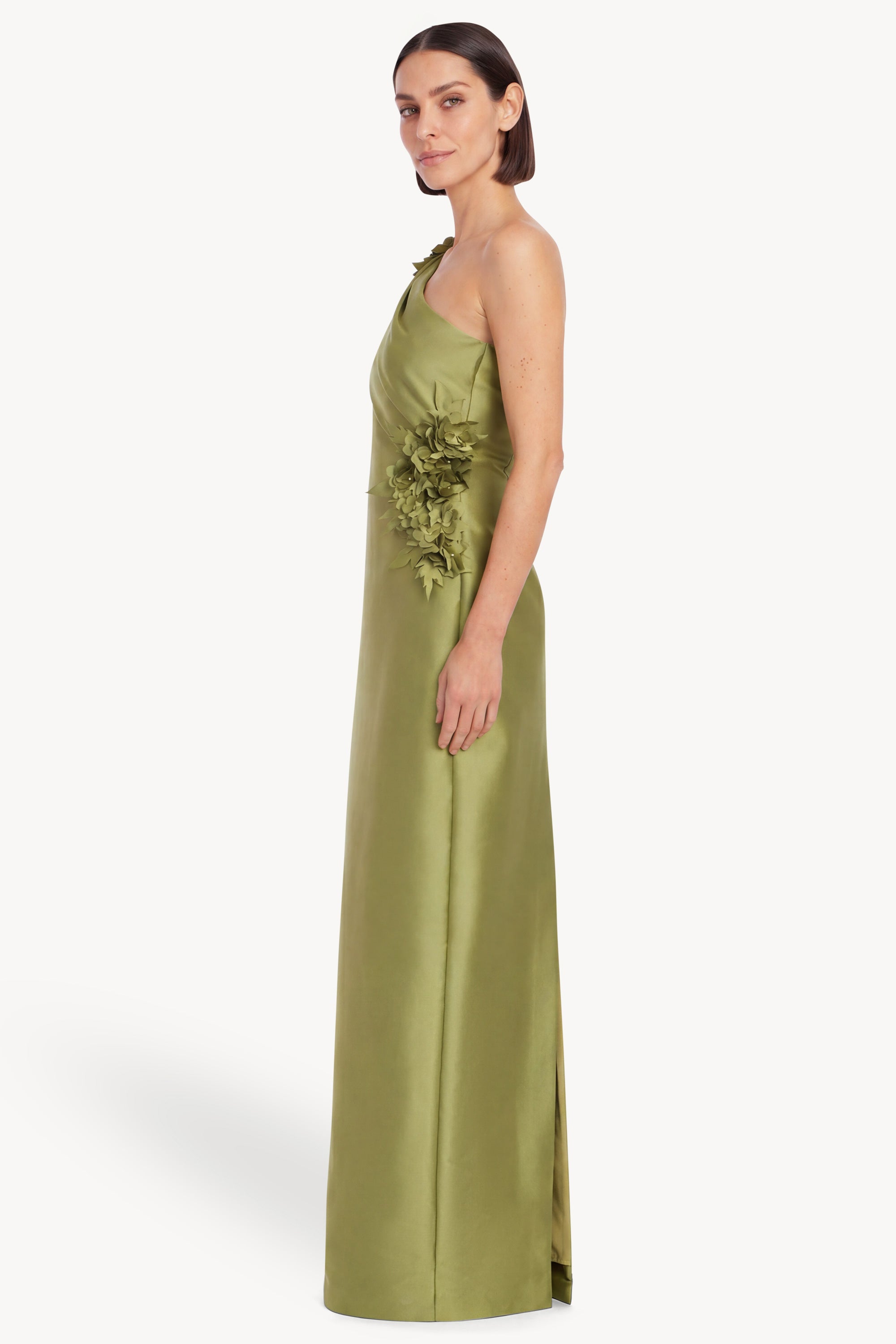 badgley-mischka-one-shoulder-floral-applique-column-gown-abendkleid image 2