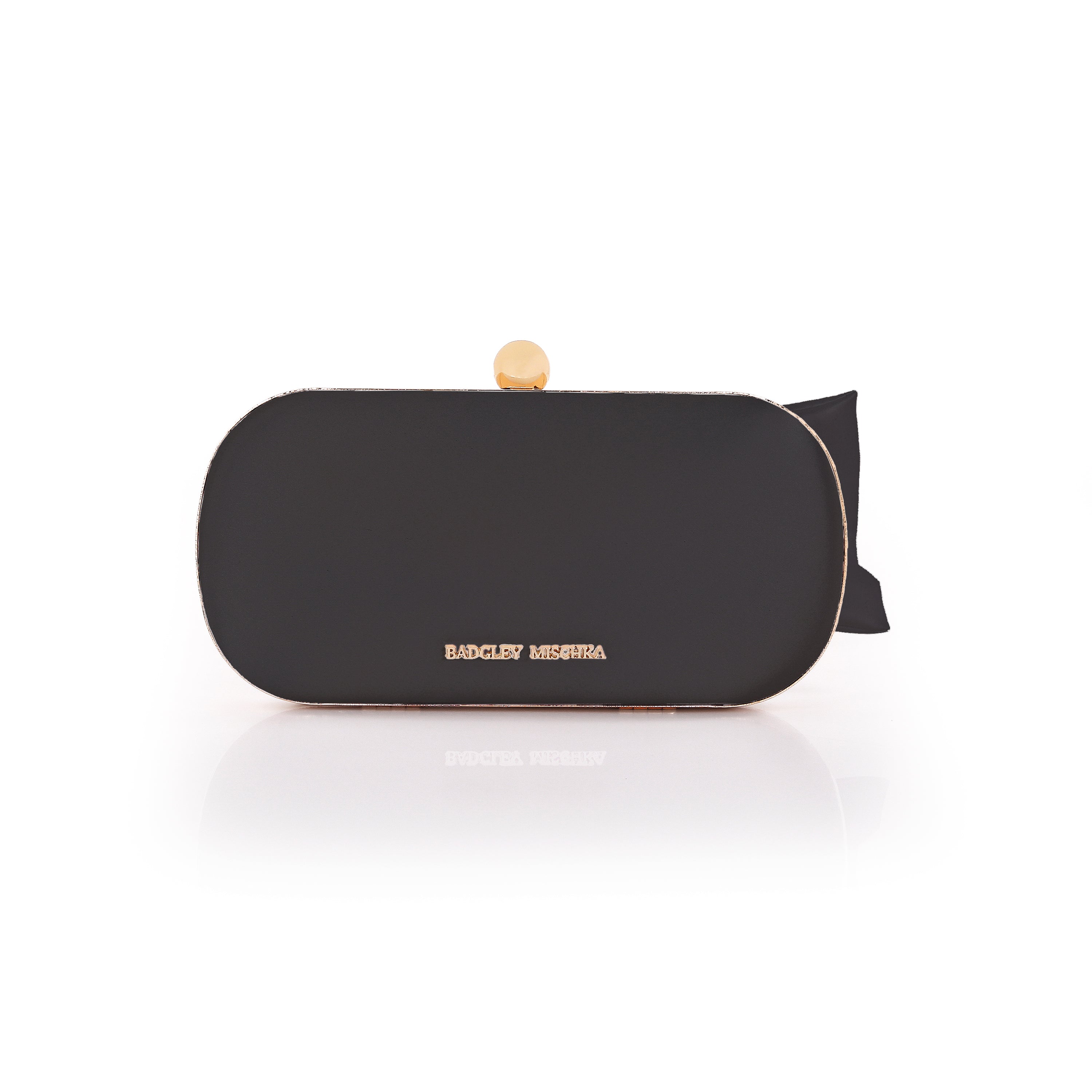 badgley-mischka-margo-satin-tie-minaudiere-clutch-schwarz-satin image 3