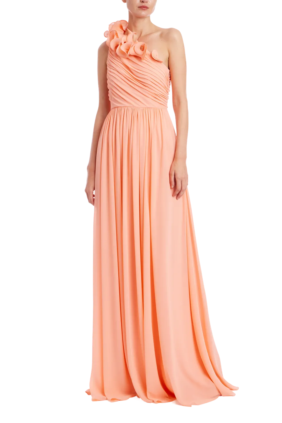 badgley-mischka-eg5132-abendkleid-coral-one-shoulder image 1