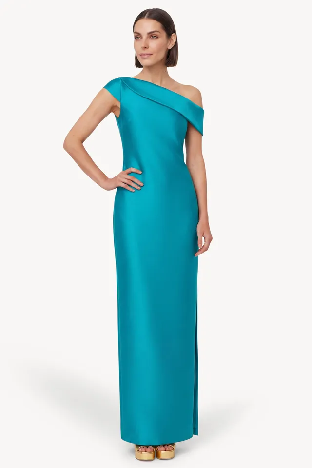 badgley-mischka-eg5174-one-shoulder-abendkleid-teal image 1