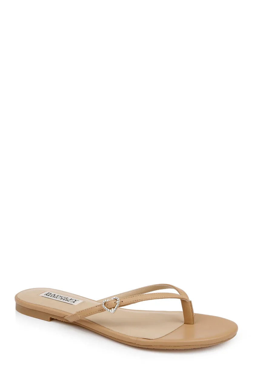 badgley-mischka-dynah-leather-thong-sandalen-white-leather-flach image 1