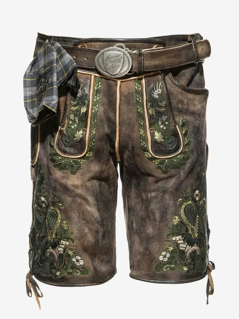 himmel-arsch-zwirn-falkner-dreifarbig-lederhose-mit-g-rtel image 1