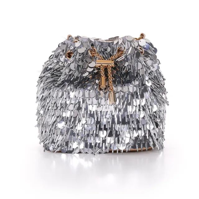 badgley-mischka-piper-bucket-bag-silber-gold-pailletten image 1