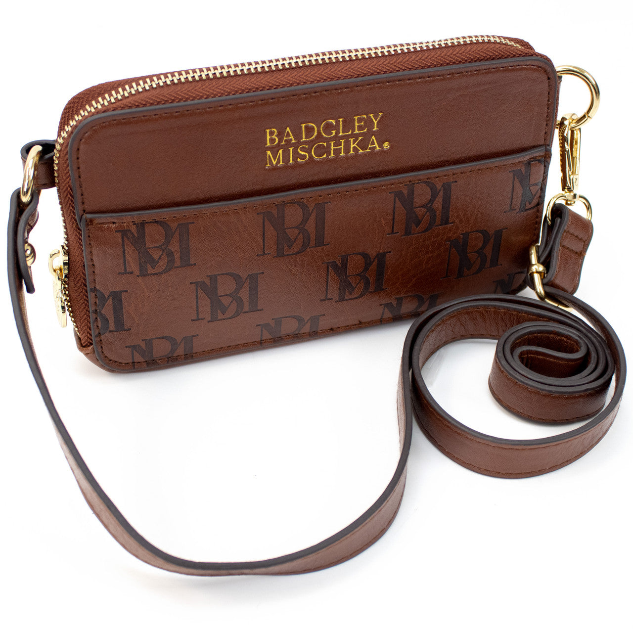 badgley-mischka-madalyn-pouch-g-rteltasche-braun-kunstleder image 1