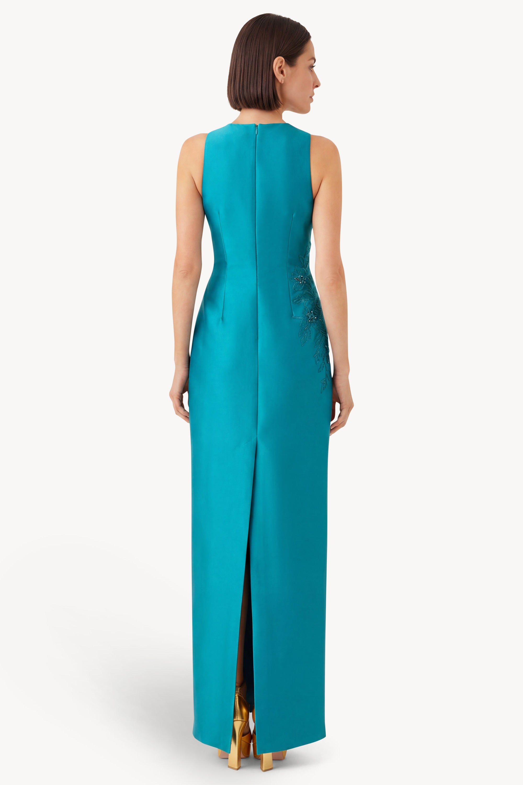 badgley-mischka-s-ulenkleid-teal-perlen-bodenlang image 4