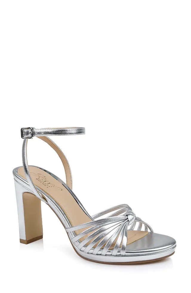 badgley-mischka-skylar-peep-toe-plateau-sandalen-silber image 1