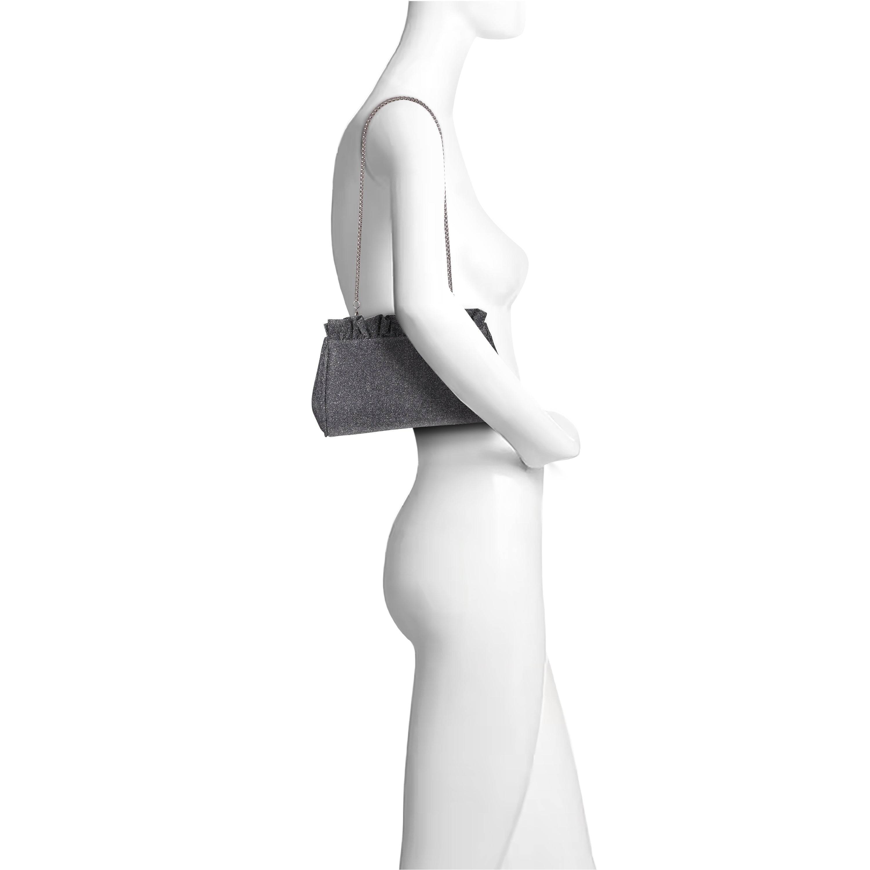 badgley-mischka-ria-ruffle-jacquard-clutch-pewter image 5