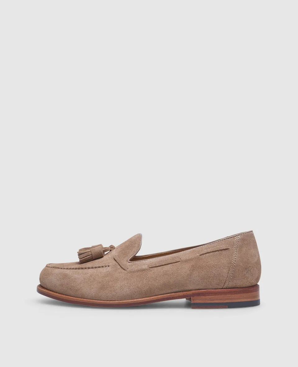 heinrich-dinkelacker-wien-plain-tassel-loafer-beige-velours image 1