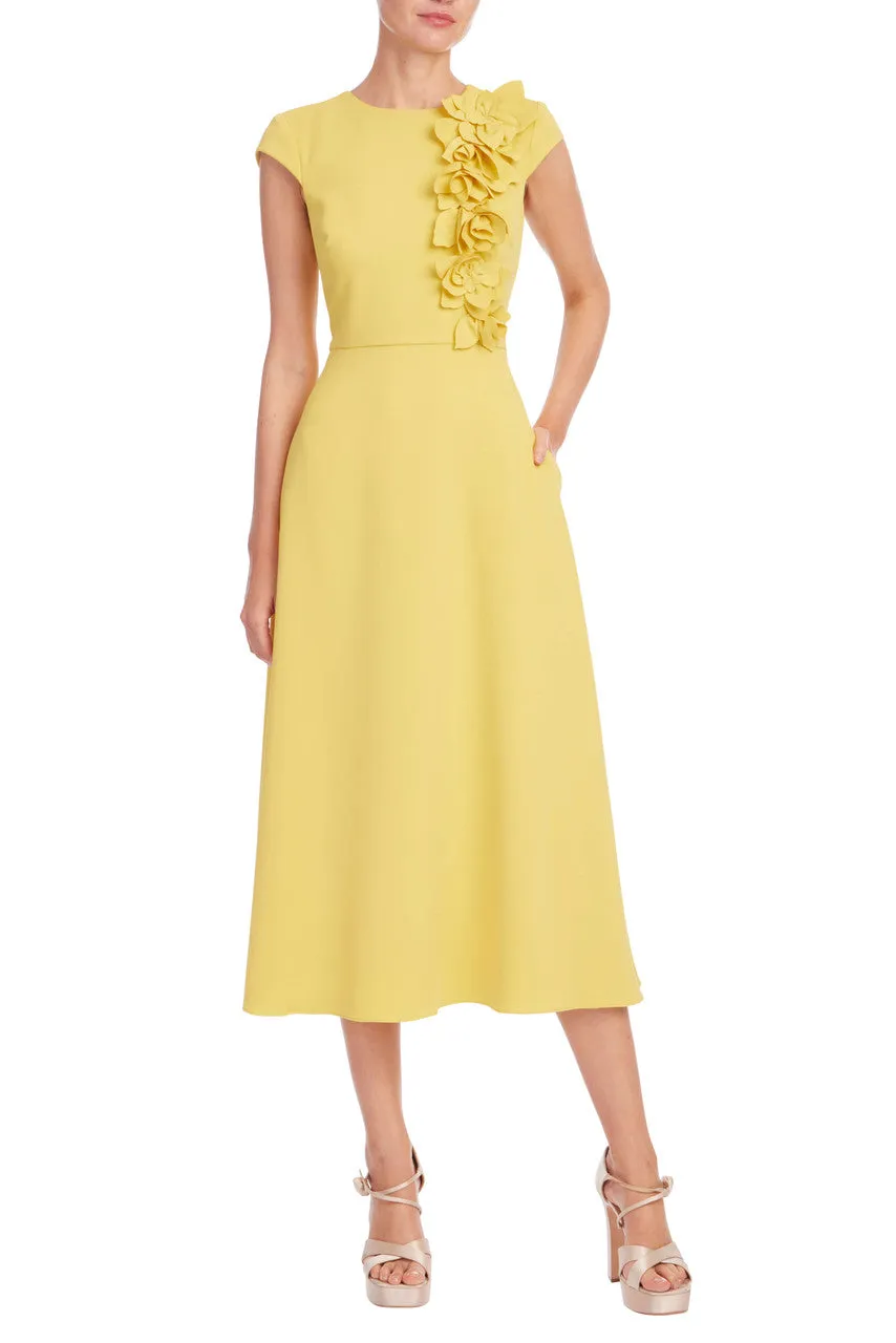 badgley-mischka-midi-cocktailkleid-marigold-blumen-3d image 1