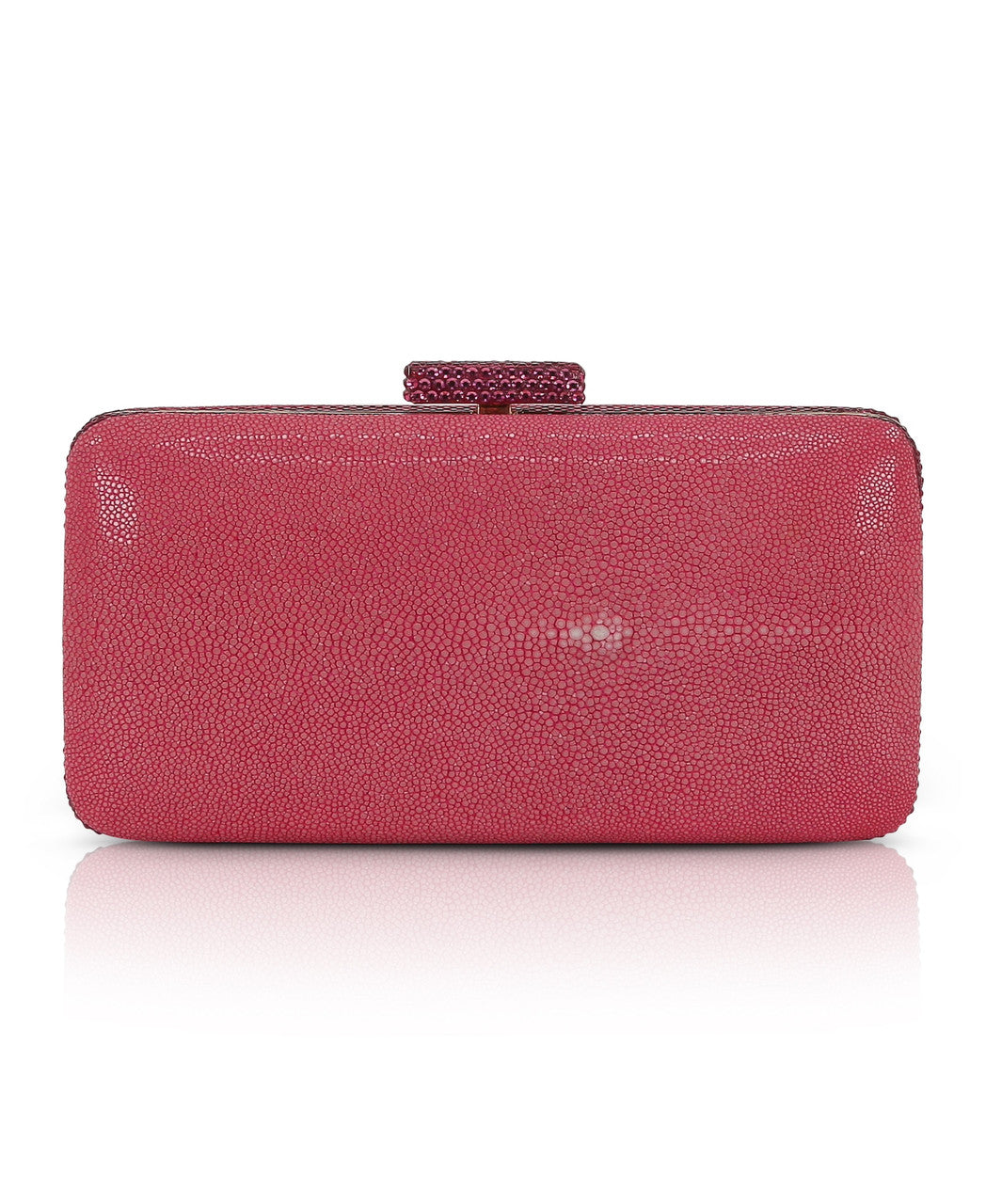 badgley-mischka-evelyn-clutch-cherry-blossom-stingray-leder image 1