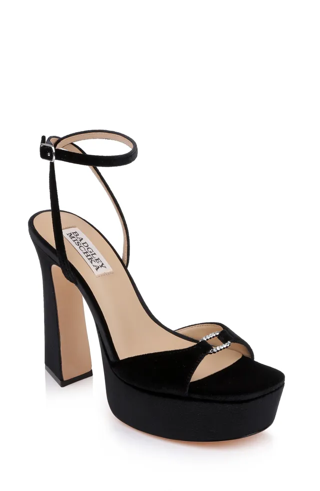 badgley-mischka-romina-sandalette-schwarz-samt-kristall image 1